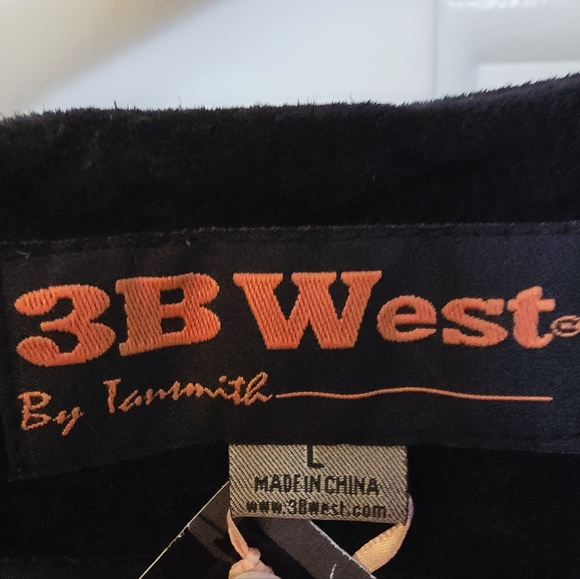 3B West vintage Fringe leather jacket Bone Bead Studs DD Western Wear Size Large - Picture 8 of 13